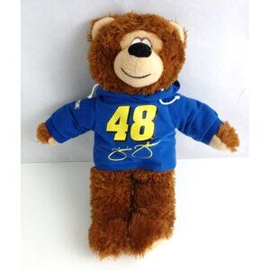 Nascar Jimmie Johnson Hoodie Teddy Bear #48 Henrdix Motors Plush Blue Yellow